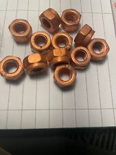 25 M8-1.25 Exhaust Lock Nut Copper Plated Steel 13mm Hex picture