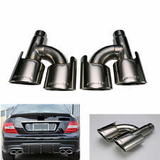 C63 Exhaust Muffler Tips AMG Fit C250 C300 C350 Mercedes W204 W211 C-Class SS304 picture