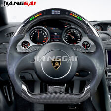 LED Carbon Fiber Perforated Leather Steering Wheel for 04+ Lamborghini Gallardo picture