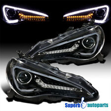 Fits 2013-2016 86 Scion FR-S Projector Headlights LED Signal Lamp Polished Black picture