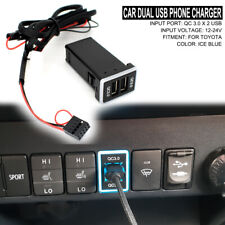 Dual USB QC 3.0 Port Quick Charger Phone Fast Charge For Toyota Blue LED Light picture