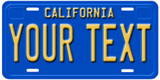 California 1970s Personalize Tag License Plate ANY TEXT YOUR NAME Custom Blue picture