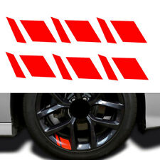 6x Red Reflective Car Wheel Rim Vinyl Decal Stickers For 16