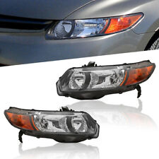 Pair Front Headlights Lamps Assembly For 2006-2011 Honda Civic Coupe 2 Dr picture