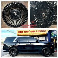 26'' Escalade Gloss Black Wheels Tires Yukon Silverado Tahoe Sierra Wagoneer picture