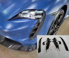 6P Carbon Fiber Front bumper air intake spoiler cover For Porsche Taycan 20-2024 picture