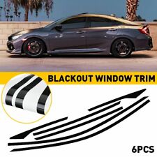 Chrome Delete Blackout Overlay for 2016-21 Honda Civic Sedan Window Trim BLACK picture