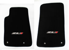 NEW BLACK Carpet Floor Mats 2010 - 2015 Camaro Embroidered ZL1 Logo - Pair picture