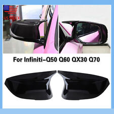 for Infiniti Q50 Q60 Gloss Black Rearview Mirror Cover Caps M3 Style 14~21 picture