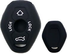 Black Soft Silicone Key Fob Cover For BMW 3 Series X3 X5 Z4 3-Button Blade Key picture
