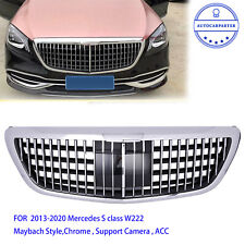 Chrome Front Grille Maybach Style Fit Mercedes S class W222 2013-2020 S400 S550 picture