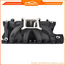 Air Gap Single Plane Intake Manifold Black Aluminum For Ford SBF 351W Windsor V8 picture