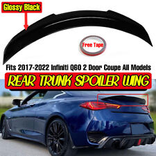 For 2017-2022 Infiniti Q60 PSM-Style Gloss Black Rear Trunk Lid Spoiler Wing Lip picture