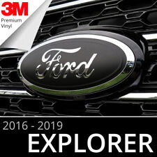 2016-2019 Ford Explorer Emblem Overlay Insert Decals - Matte Black (Set of 2) picture