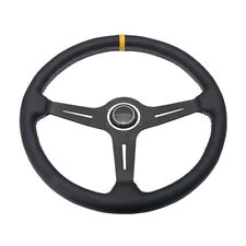 360mm Black Steering Wheel Deep Corn Perforated Leather  14.17'' Classic Wheel  picture