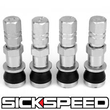 4 PC POLISHED ALUMINUM VALVE STEMS WITH CAPS FOR TIRE/WHEEL/RIM/CAR/TRUCK/SUV B picture