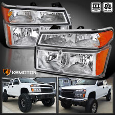Fits 2004-2012 Chevy Colorado GMC Canyon Clear Headlights+Bumper Corner Lamp 4PC picture