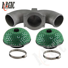 Dual Piped Air Intake TwinTurbo W/2X Filter For Nissan 300ZX VG30DETT Z32 Green picture