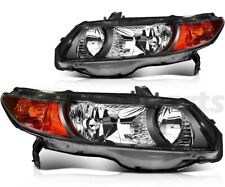 For Honda Civic Coupe 2006-2011 Headlights Assembly Pair Black Housing Headlamps picture