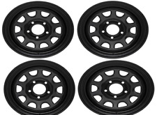 Set of 4 Matte Black Steel Wheels for Jeep Wrangler YJ TJ XJ MJ Cherokee 5x4.50 picture