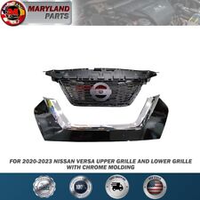 For 2020-2023 Nissan Versa Upper Grille and Lower Grille with Chrome Molding picture