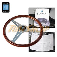 ITALY NARDI CLASSIC 360MM STEERING WHEEL MAHOGANY WOOD WITH FLAT POLISHED SPOKE picture