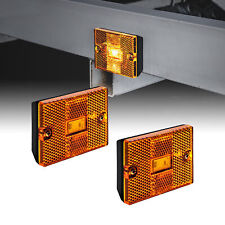 2pc DOT Stud-Mount Amber LED Side Marker Light for Utility Boat Trailers Over 80 picture