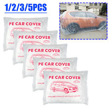 5PACK Clear Plastic Disposable Car Cover Temporary Universal Rain Dust Garage picture