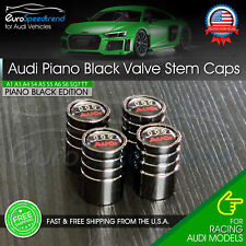 Audi Valve Stem Caps Piano Black Emblem Wheel Tire Cap A3 A4 A5 A6 Q3 Q5 Q7 R8 picture