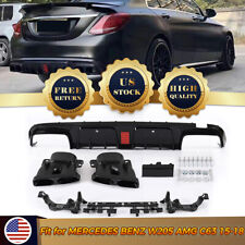For Mercedes W205 Sedan C43 C300 C450 Bumper Diffuser Exhaust Tips and LED Light picture