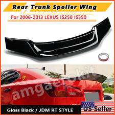 FOR 2006-2013 LEXUS IS250 IS350 ISF RT STYLE GLOSSY BLACK TRUNK SPOILER DUCKBILL picture