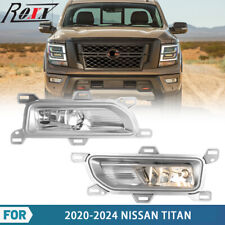 Clear Lens For 2020-2024 Nissan Titan Fog Lights w/Bezels+Wiring kit+Switch Pair picture