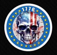 Patriotic America 1776 sticker 2nd Amendment hard hat Molon Labe skull liberty picture