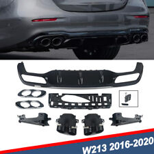 For 2016-20 Mercedes Benz W213 E300 E43 AMG Rear Bumper Diffuser W/ Exhaust Tips picture