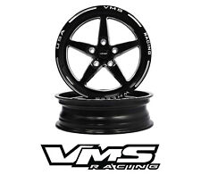 x2 VMS RACING V-STAR FRONT DRAG WHEELS RIMS SKINNIES PAIR 18X5 5x120 -25.4 ET  picture
