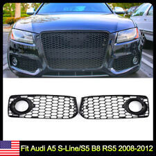 Black Honeycomb Mesh Fog Light Grille Cover For Audi A5 S-Line S5 B8 RS5 2008-12 picture