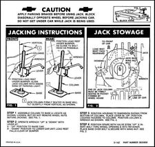 63 Chevy Impala Bel Air Biscayne Spare Tire & Jacking Instructions 1963 picture