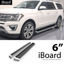 APS Running Board Bar 6in Aluminum Silver Fit Ford Expedition SUV 4-Door 18-24 picture