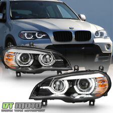 2007-2010 BMW E70 X5 [HID w/AFS Model] 3D LED Halo DRL Dual Projector Headlights picture