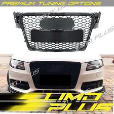 RS4 Style Gloss Black Honeycomb Front Grille Grill for AUDI A4 S4 B8 2009-2012 picture