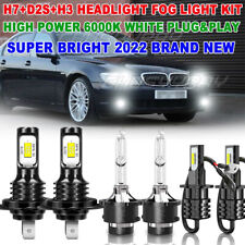 For BMW 745I 745LI 2002-2005 H7+D2S+H3 HID Headlight High Low Beam LED Fog Light picture