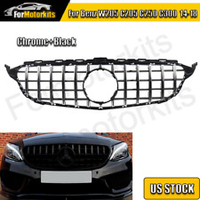 For Mercedes Benz W205 C250 C300 C400 15-18 GT R Style Grill Grille Front Bumper picture