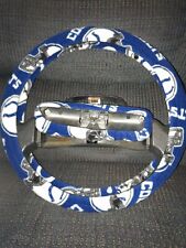INDIANAPOLIS COLTS STEERING WHEEL & REAR VIEW MIRROR SET picture