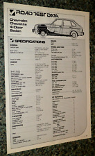 ★★1978 CHEVY CHEVETTE ORIGINAL FIRST LOOK ROAD TEST SPEC SHEET DATA INFO 78 picture