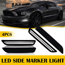 For 2010-2014 Ford Mustang Smoked Lens Front & Rear LED Side Marker Lights 4PCS picture