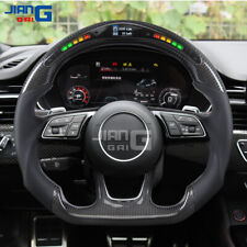 Carbon Fiber Flat LED Steering Wheel Fit 2016+ Audi S3 S4 S5 RS3 RS4 RS5 RS6 picture