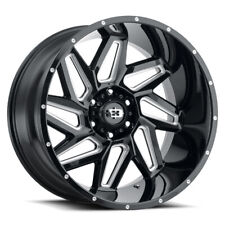1 New Vision 24X12 6x5.5 6x139.7 -57 Gloss Black Milled Spoke Spyder Wheel/Rim picture
