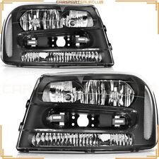 Pair Front Headlights Assembly For 2002-09 Chevy Trailblazer 4.2L l6 Replacement picture