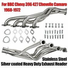 For 68-72 BBC Chevy 396 427 Chevelle Camaro Heavy Duty Headers Silver coated picture