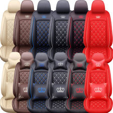 Luxury Leather Universal Car 5 Seat Cover Full Set Front Rear Cushion Protector picture